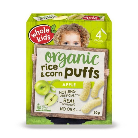 Whole Kids  Rice and Corn Puffs - Apple