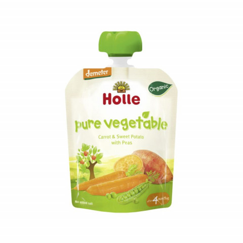 Holle Baby Food Organic Pouch Carrot and Sweet Potato with Peas