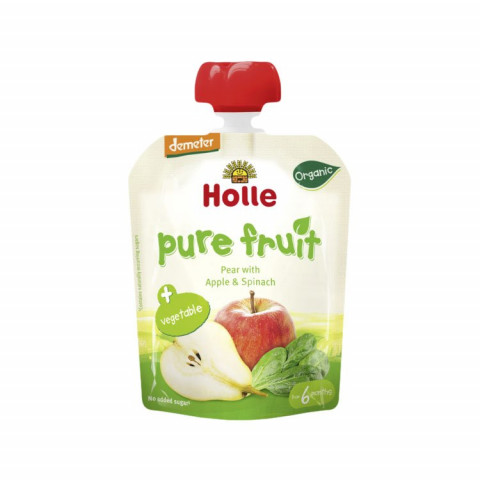 Holle Baby Food Organic Pouch Pear with Apple and Spinach